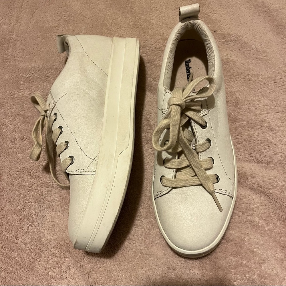 Timberland Anti-Fatigue White Lace Up Platform Sneakers Size 6.5